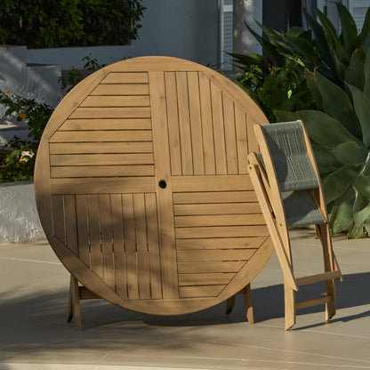 Ashby 6 Seater White Acacia Garden Dining Set with Cove Green Rope Chairs - 130cm - Laura James