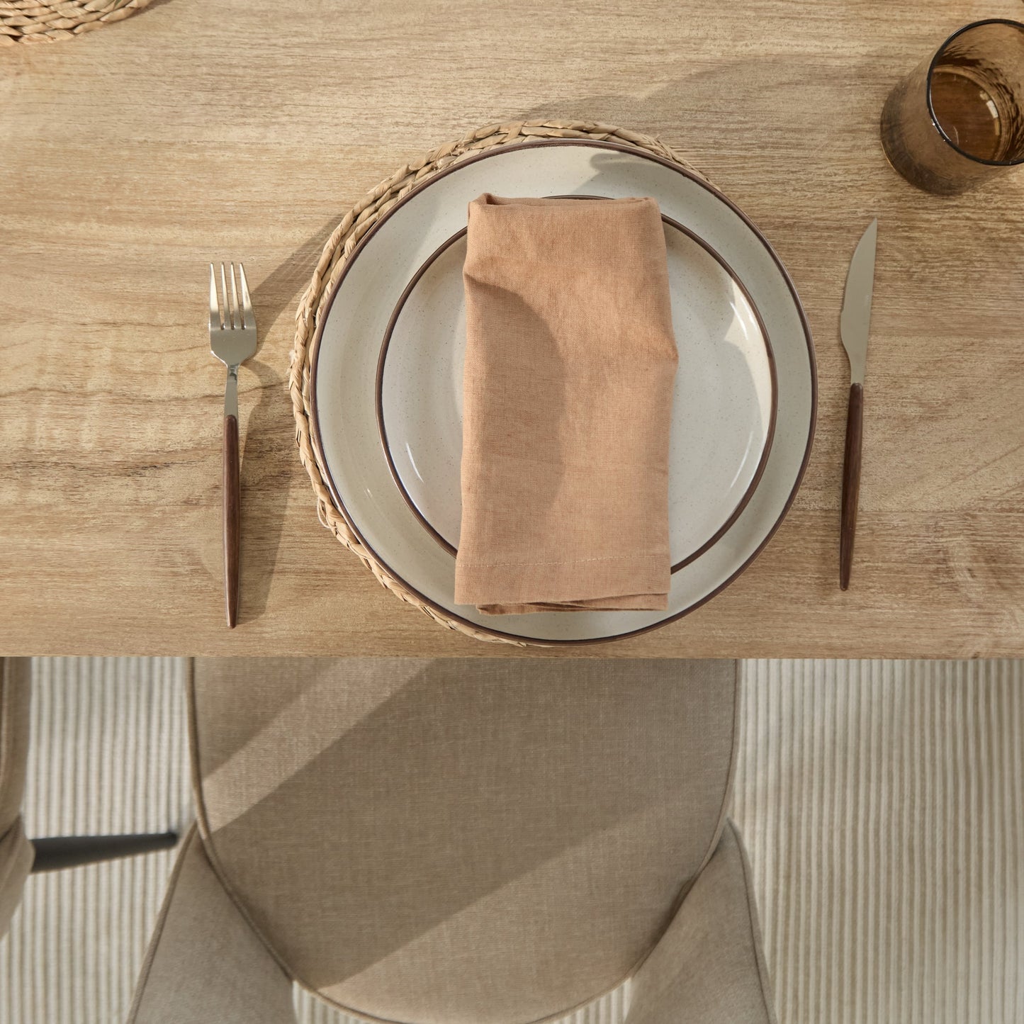 Atlas 160cm Chalked Mango Wood Dining Table Set - 6 Seater - Dolly Dining Chairs - Mink Taupe with Black Legs - Laura James
