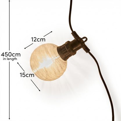 Carnaby 10 Bulb Garden String Lights - Extendable - Beehive Bulb - Laura James