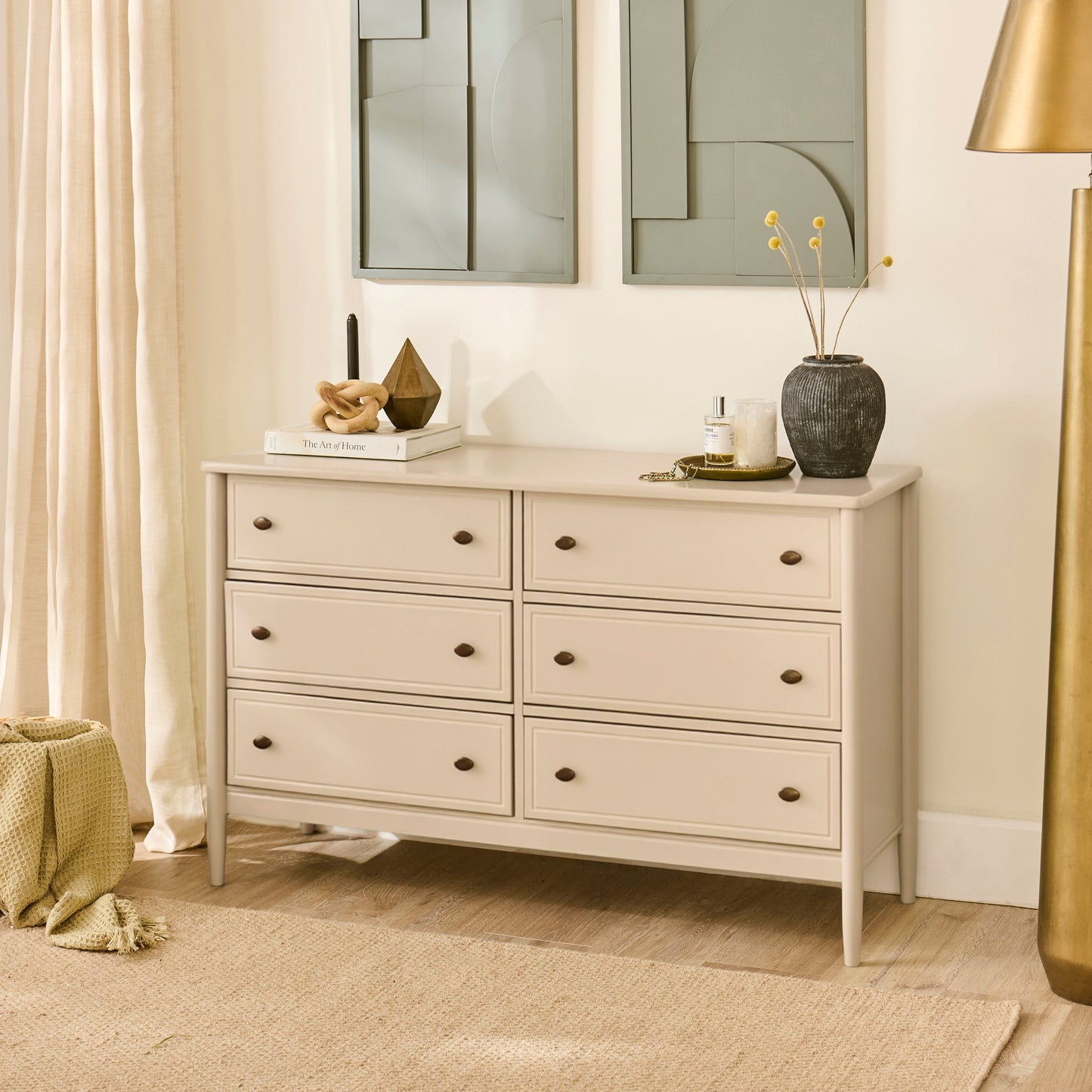Aubrey 6 Drawer Chest of Drawers - Driftwood - Laura James