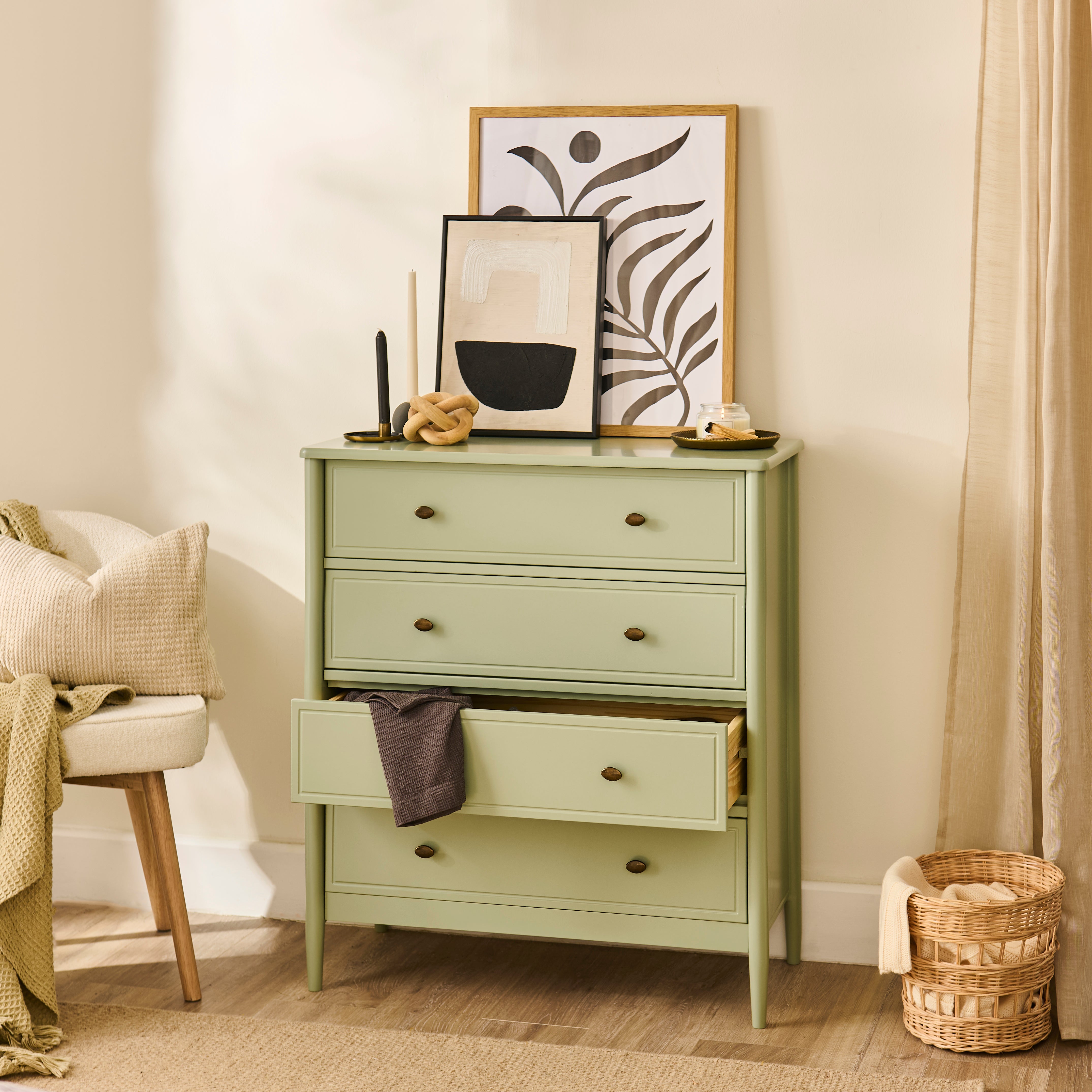 Aubrey 4 Drawer Chest of Drawers - Pistachio Green – Laura James