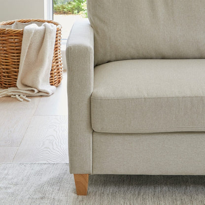 Ava  Large Chaise Corner Sofa - Left Hand - Sand with Pale Oak Legs
