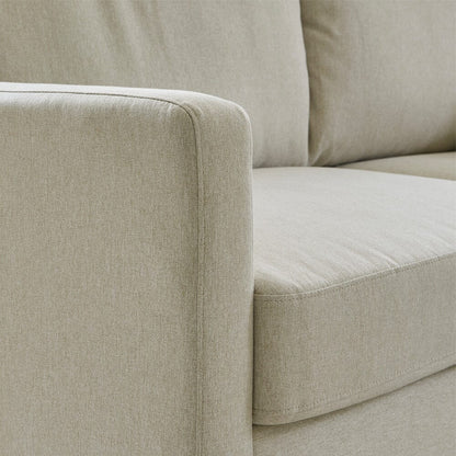 Ava  Large Chaise Corner Sofa - Left Hand - Sand with Pale Oak Legs