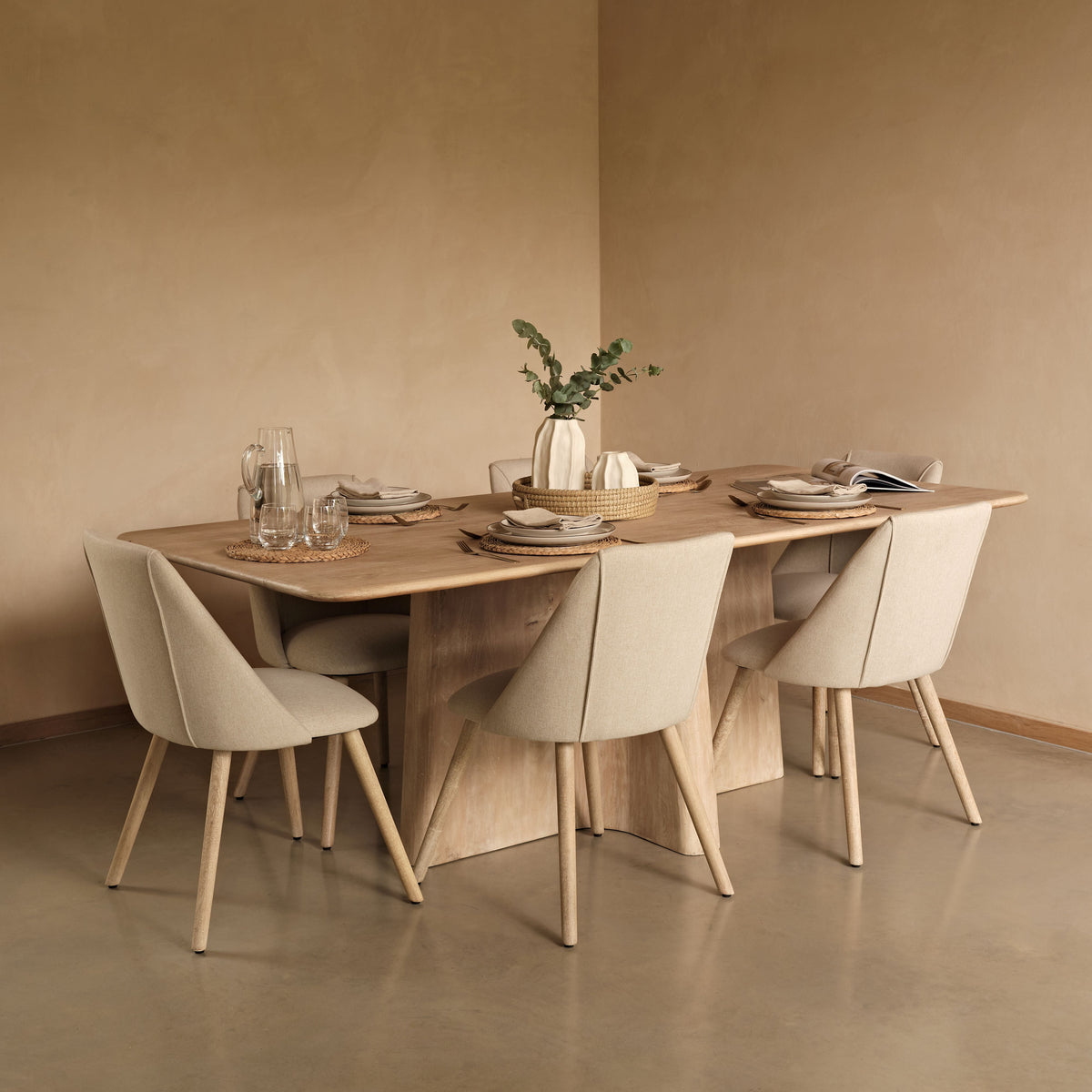 Bastian 220cm Limewash Dining Table - Laura James 