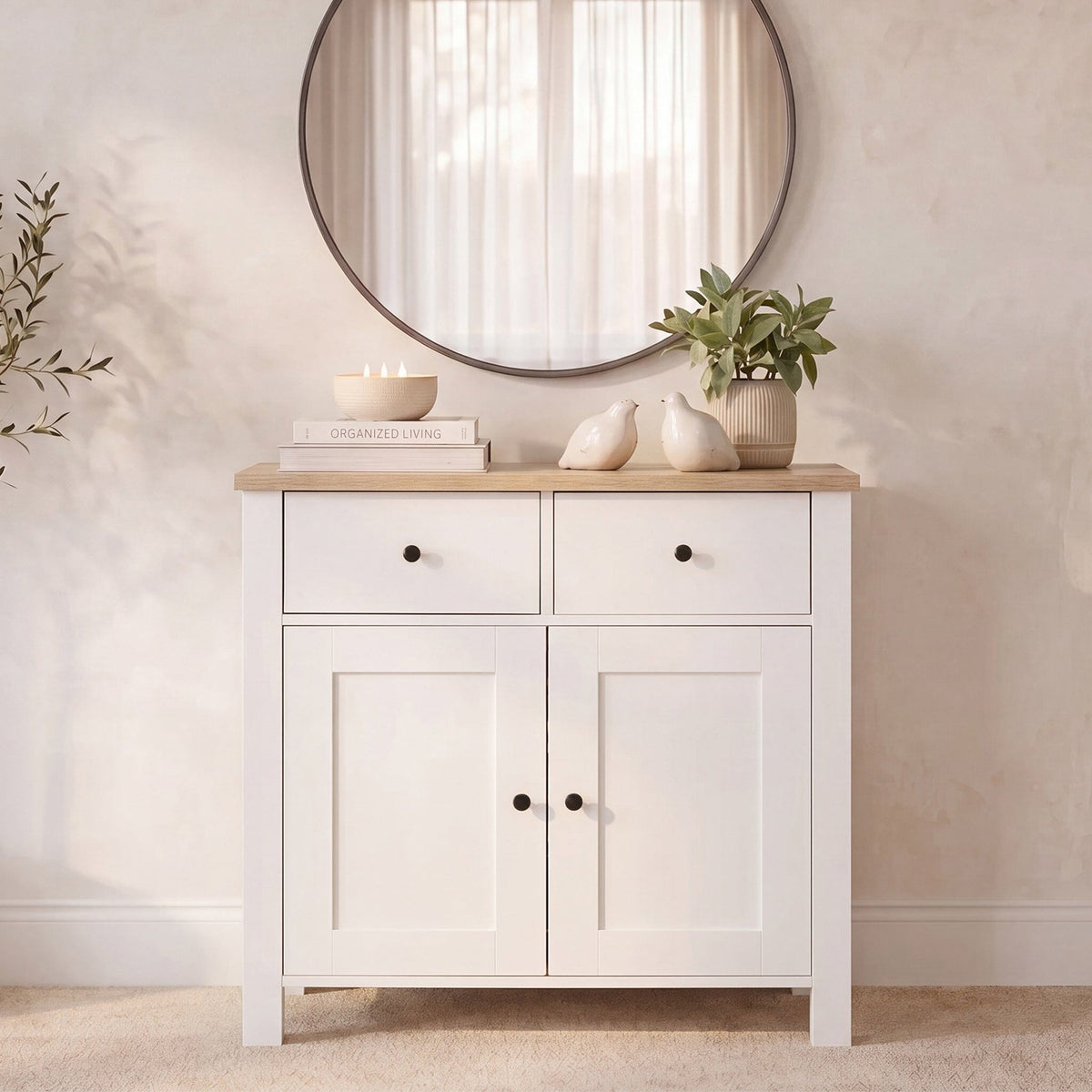 Bampton 2 Door Sideboard - Alabaster White - Laura James 
