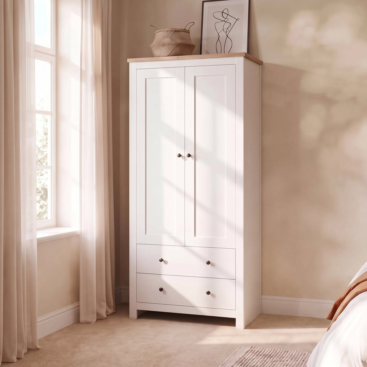 Bampton Double Wardrobe - Alabaster White - Laura James 