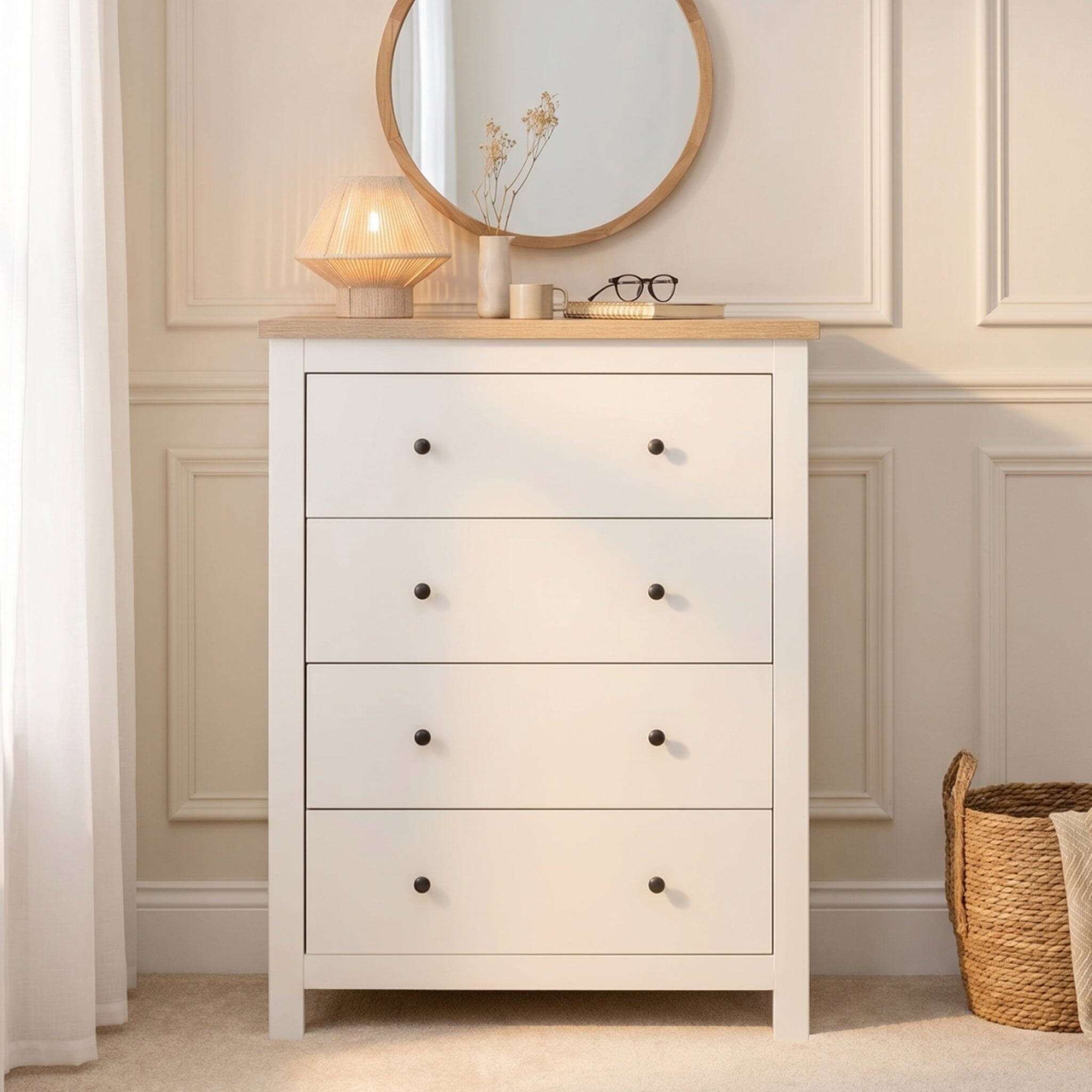 Bampton Alabaster White Chest of 4 Drawers - Laura James – Laura