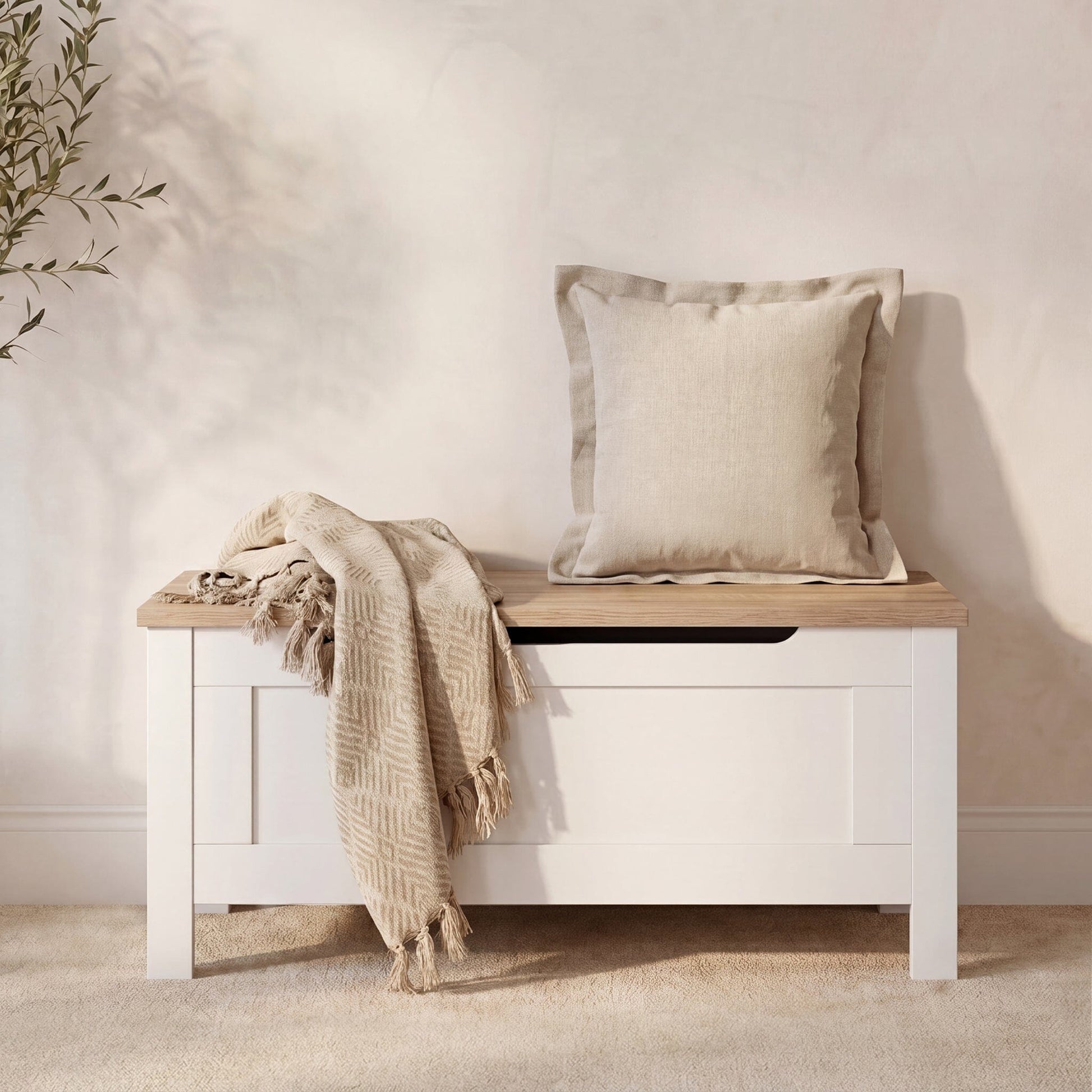Bampton Blanket Box - Alabaster White - Laura James 