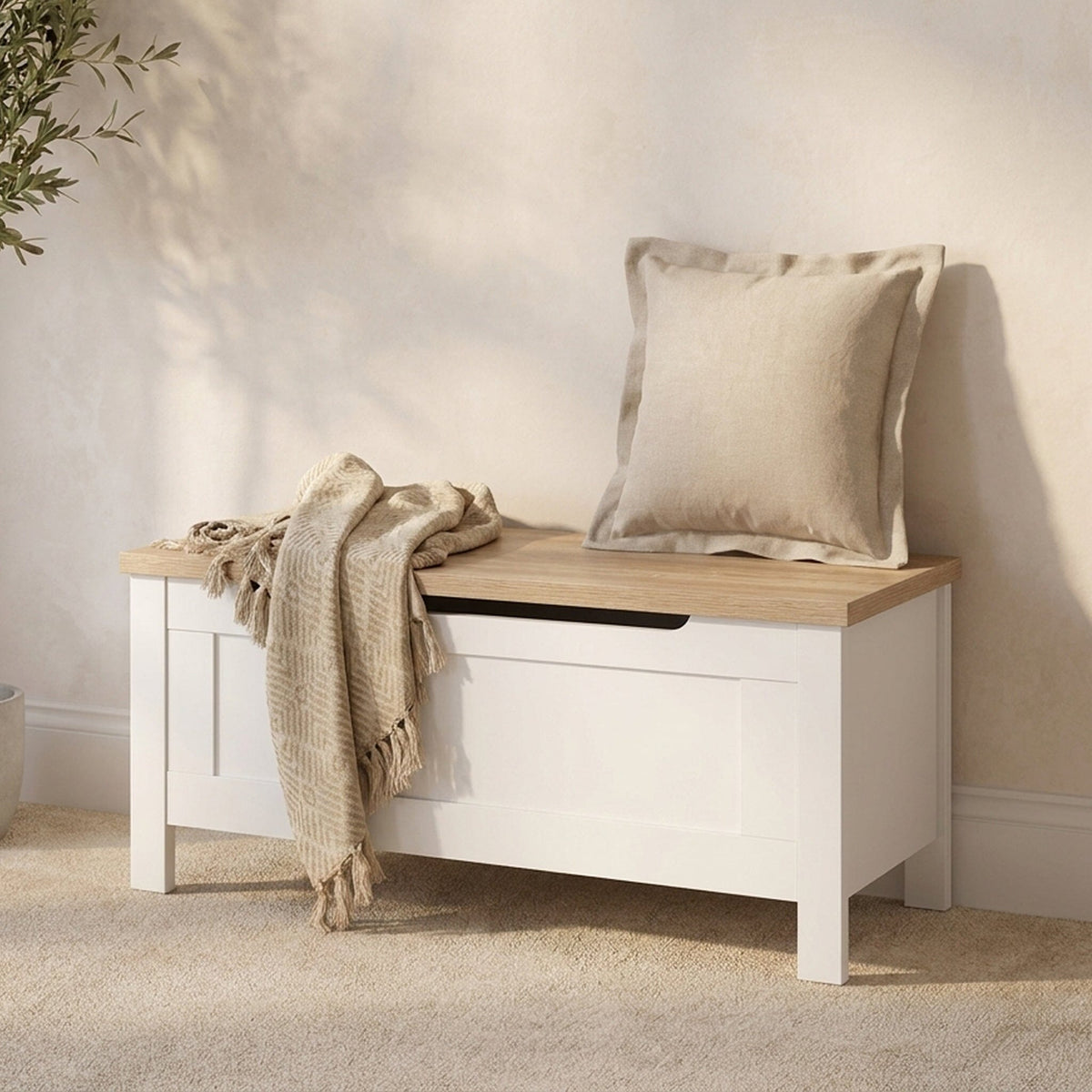 Bampton Blanket Box - Alabaster White - Laura James 