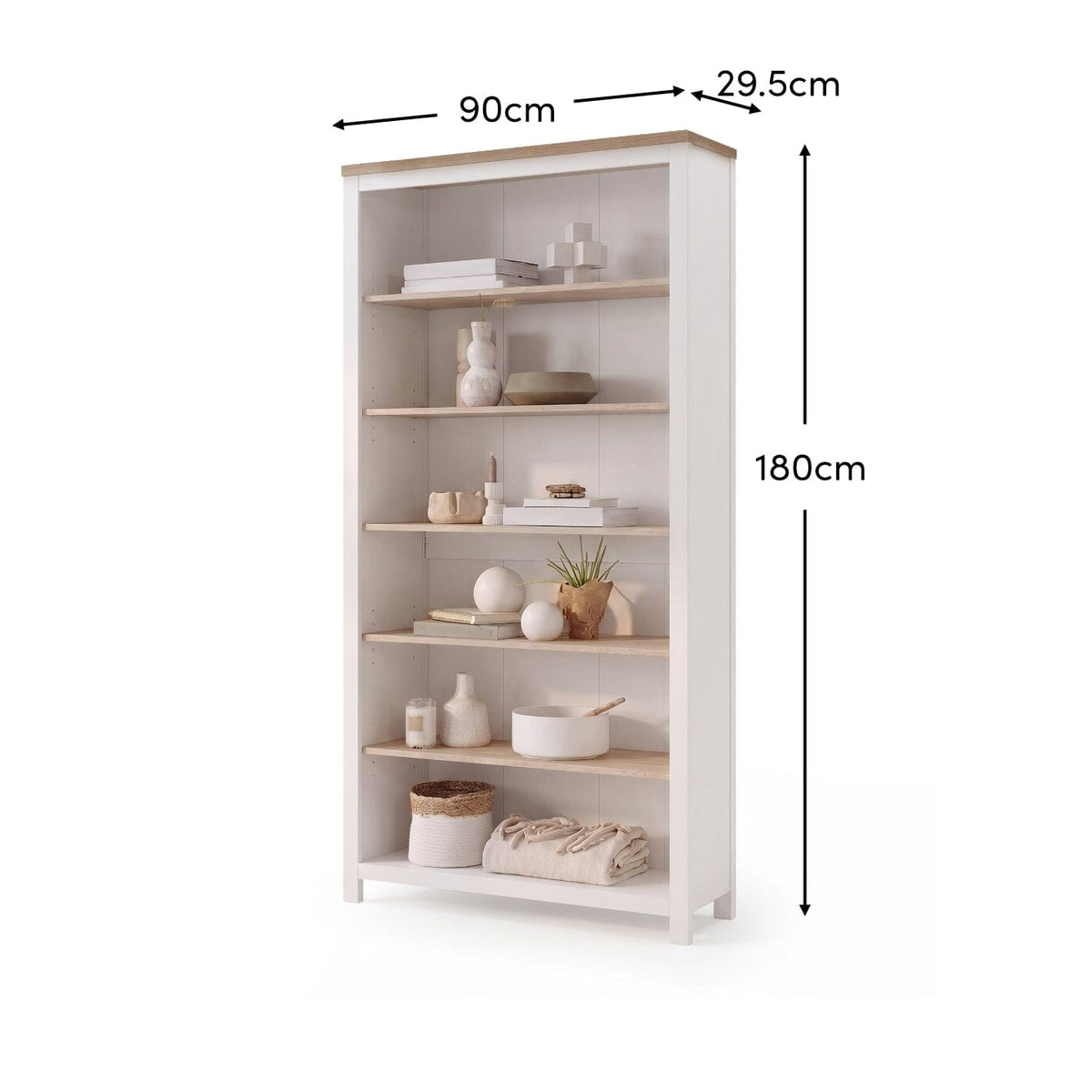 Bampton White Tall  Bookcase - Laura James 