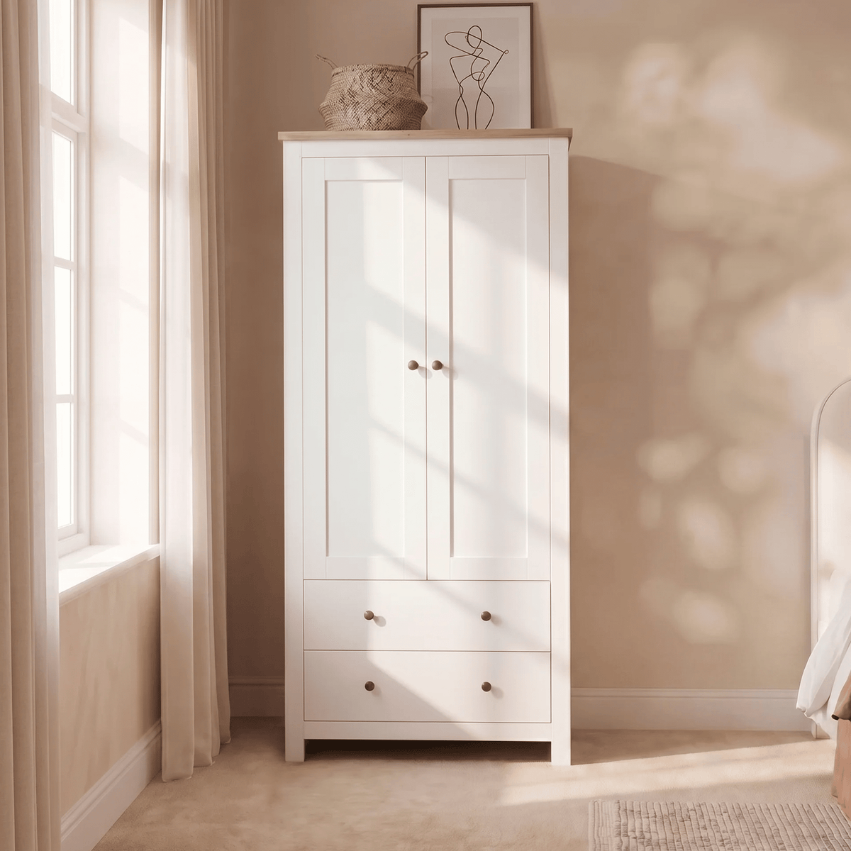 Bampton Double Wardrobe - Alabaster White - Laura James 