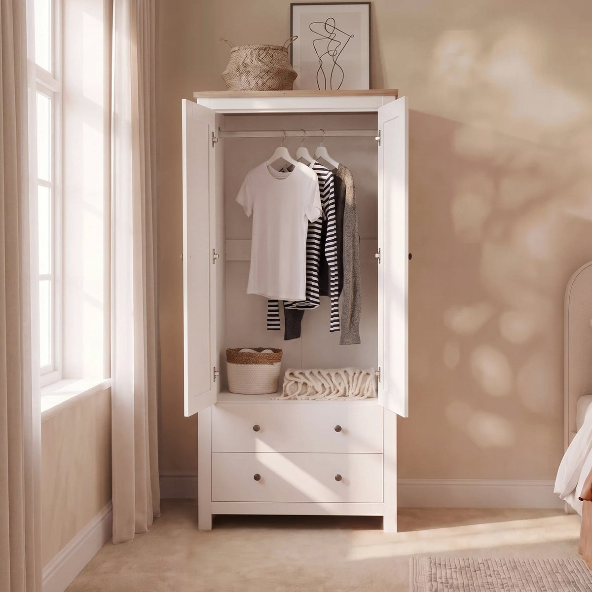 Bampton Double Wardrobe - Alabaster White - Laura James 