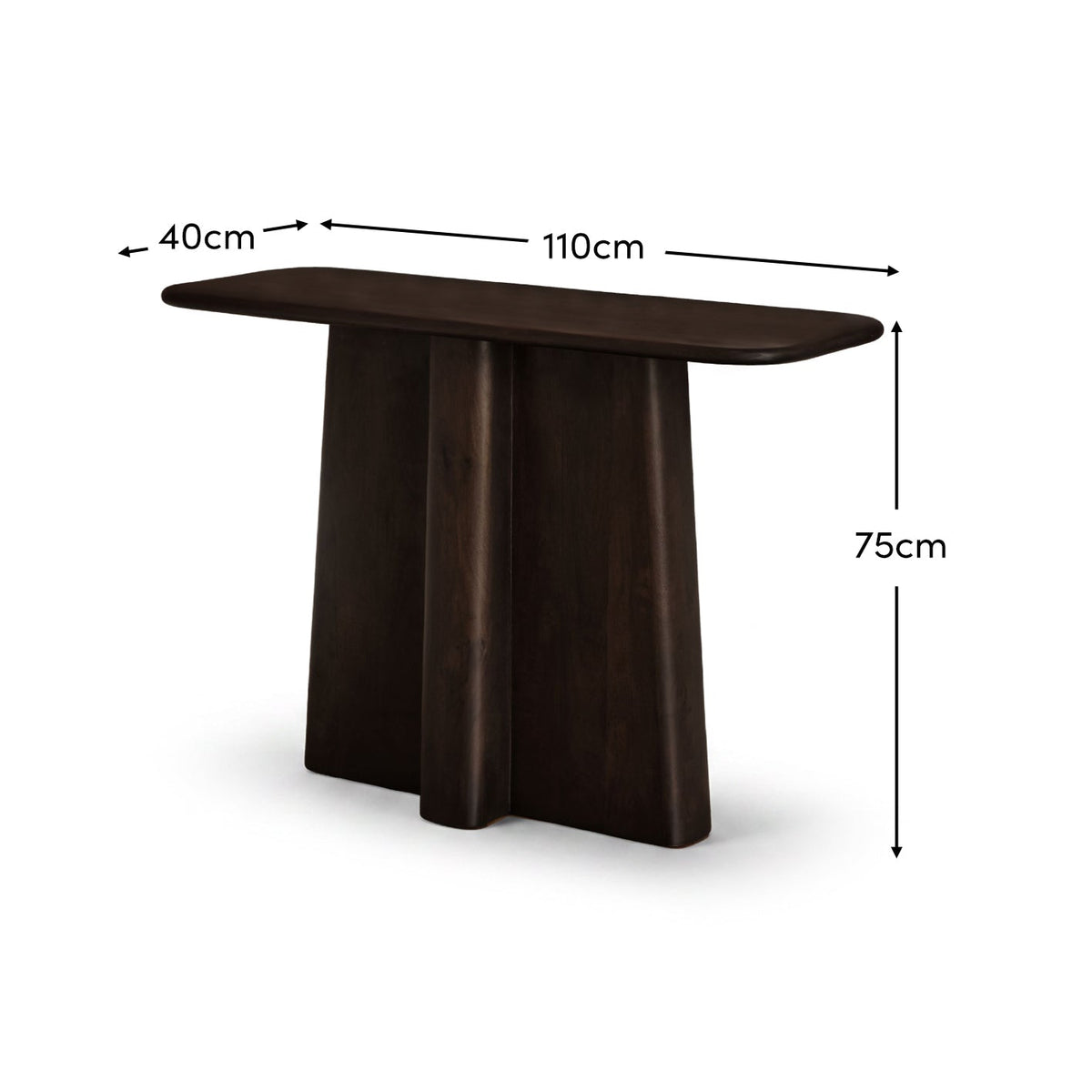 Bastian 110cm Console Table - Coffee Brown Mango Wood - Laura James 
