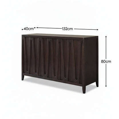 Bastian 3 Door Sideboard - Coffee Brown Mango Wood