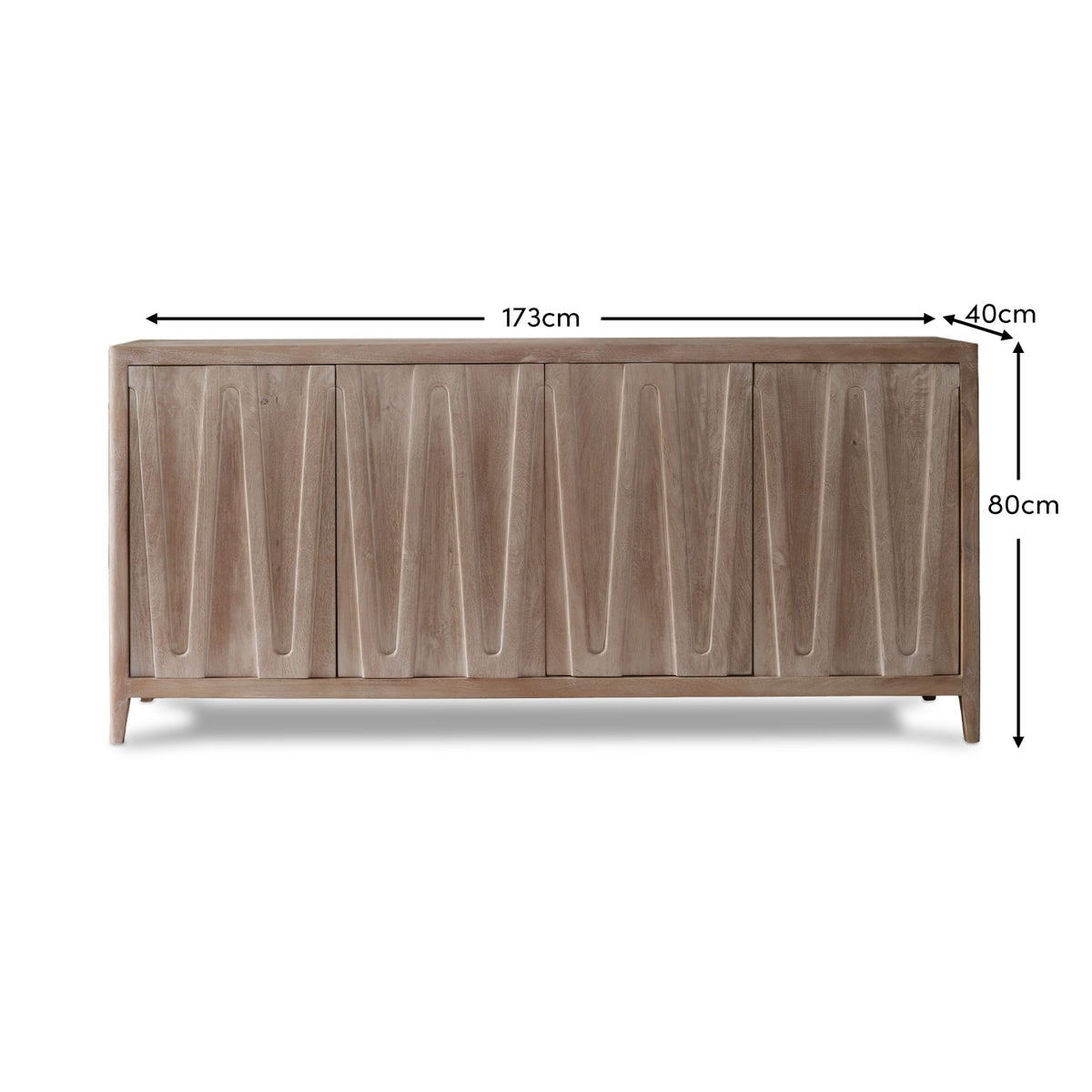 Bastian 4 Door Sideboard - Limewash - Laura James 