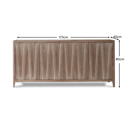 Bastian 4 Door Sideboard - Limewash - Laura James 