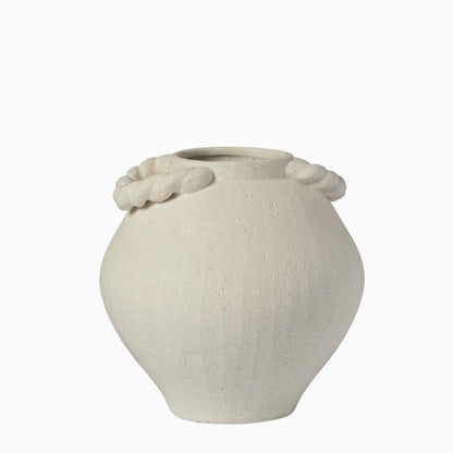 Bayswater 18cm Ceramic Vase - Handles - Beige - Laura James
