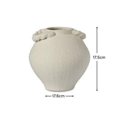 Bayswater 18cm Ceramic Vase - Handles - Beige - Laura James