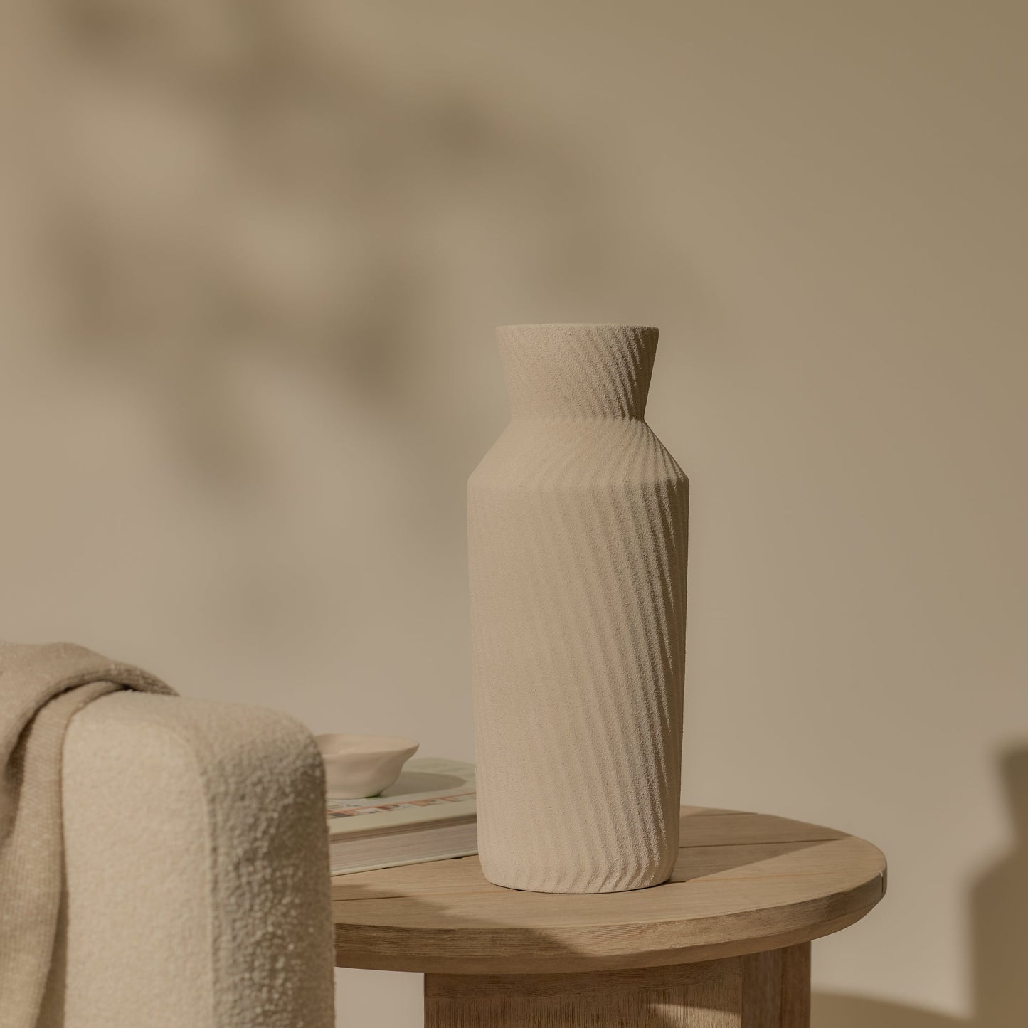 Bayswater 35cm Ceramic Vase - Beige - Laura James