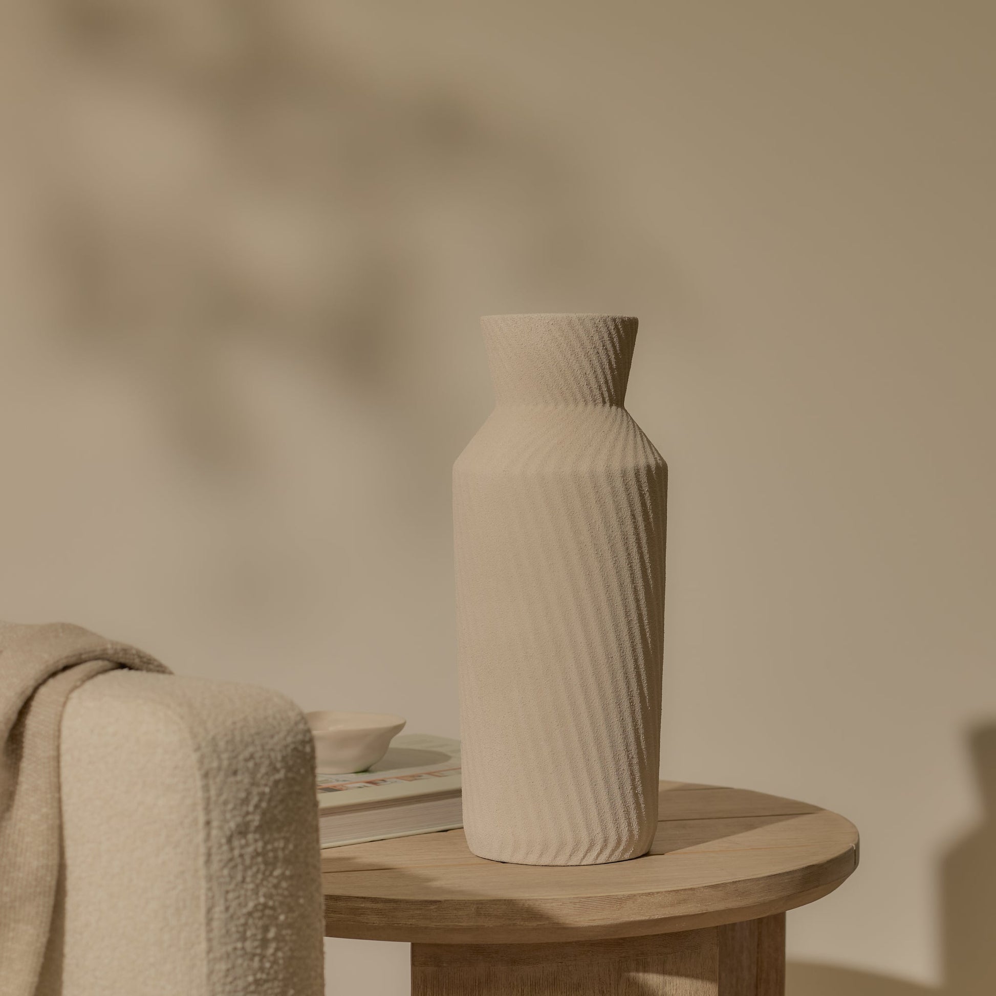 Bayswater 35cm Ceramic Vase - Beige - Laura James