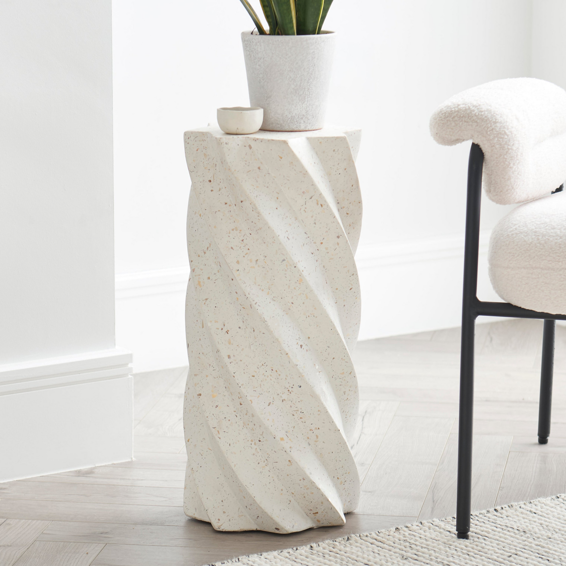 Bianca Pearl Terrazzo Concrete Side Table - Laura James 