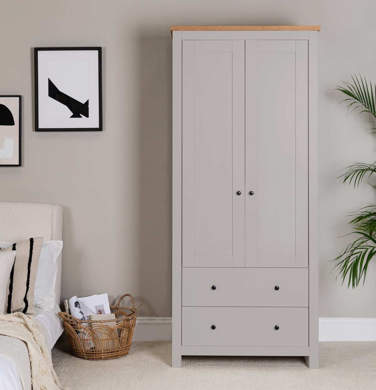 Bampton Double Wardrobe - Grey