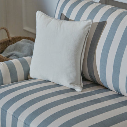 Brea Footstool - Blue Stripe with Whitewash Legs - Laura James - Laura James