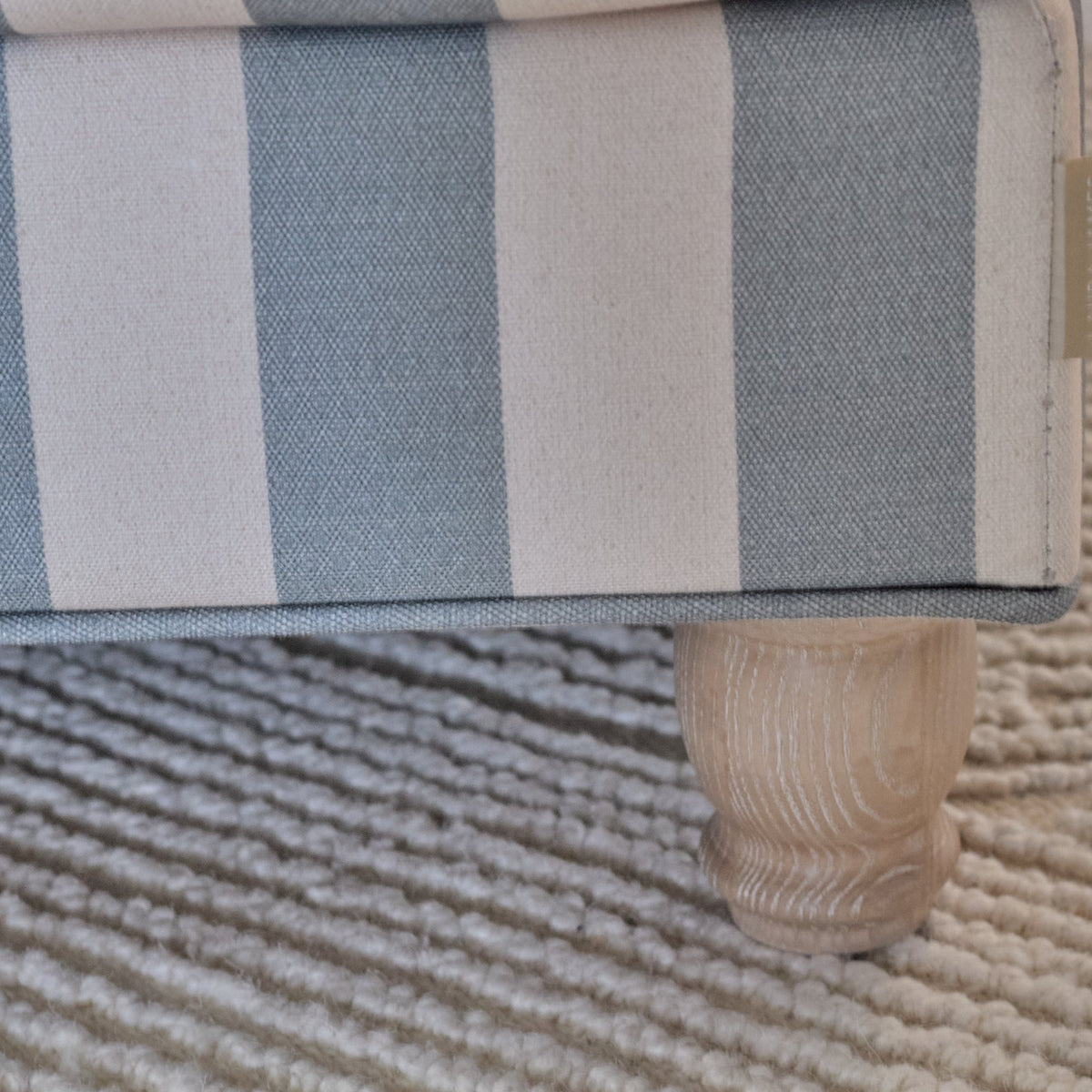 Brea Armchair -  Blue Stripe with Whitewash Legs - Laura James