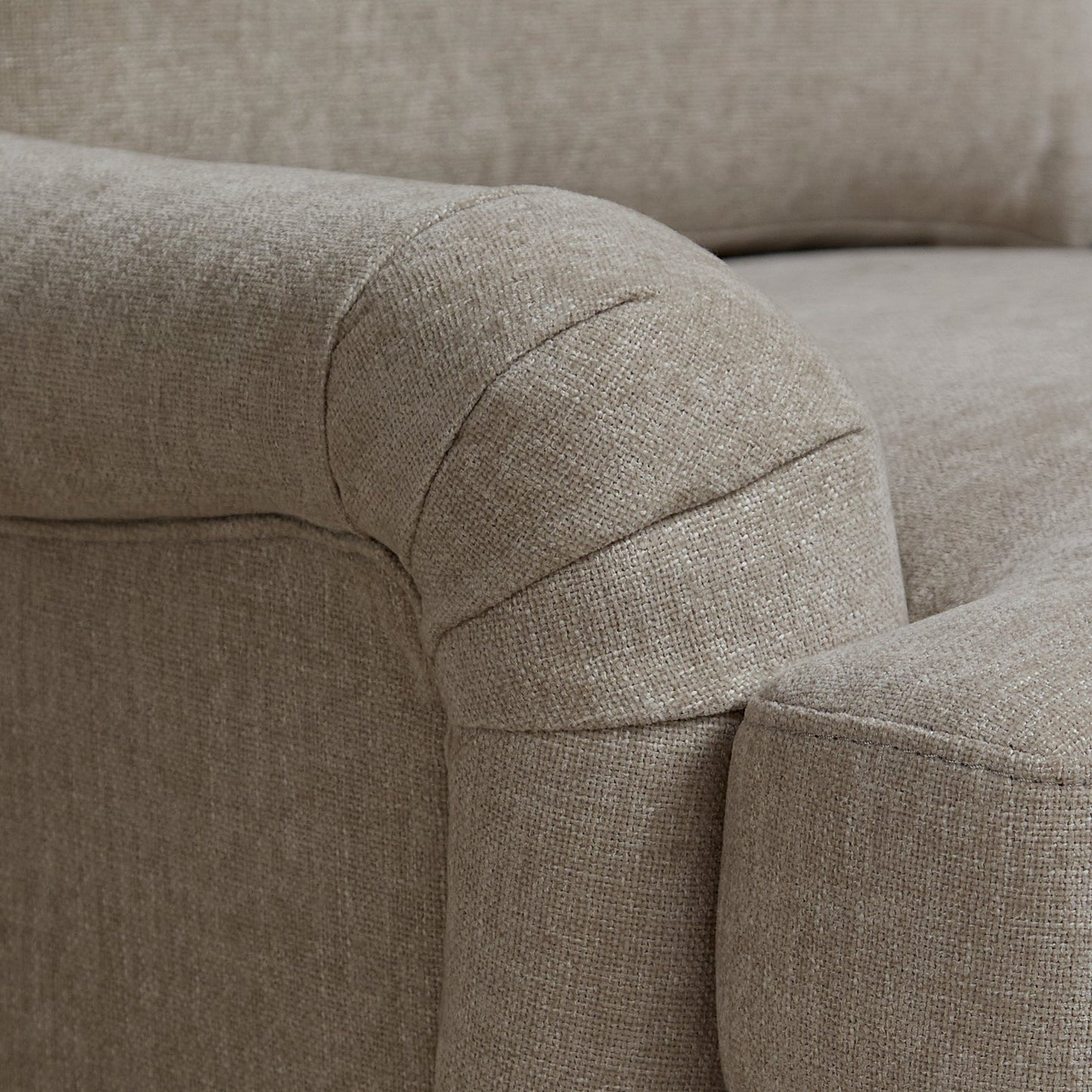 Brea Mink Taupe  Armchair - Whitewash Oak Legs - Laura James