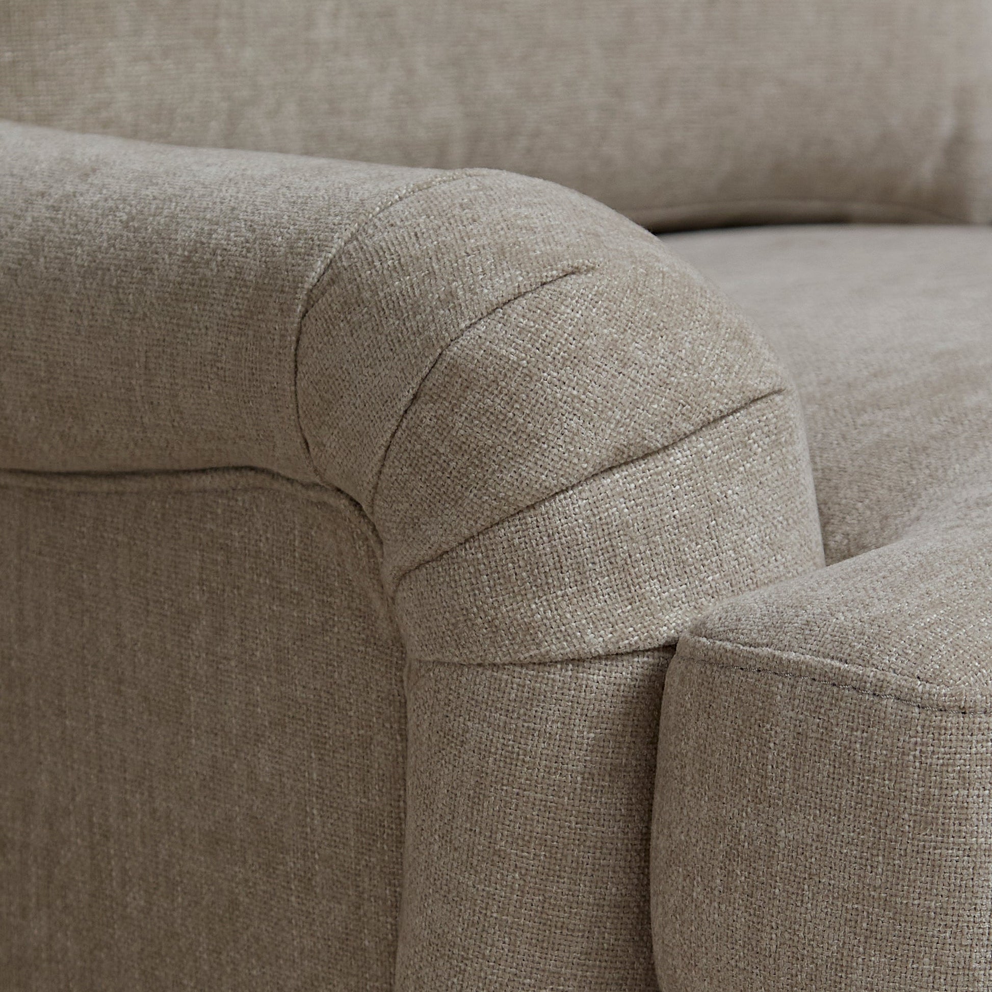 Brea Mink Taupe  Armchair - Whitewash Oak Legs - Laura James