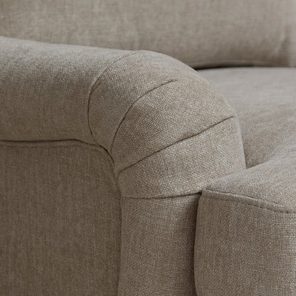 Brea Mink Taupe  Armchair - Whitewash Oak Legs - Laura James