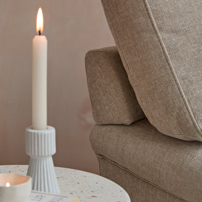 Brea Mink Taupe  Armchair - Whitewash Oak Legs - Laura James