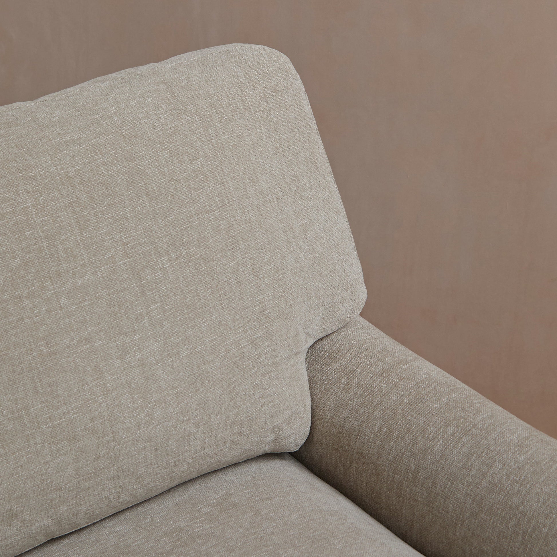 Brea Mink Taupe  Armchair - Whitewash Oak Legs - Laura James