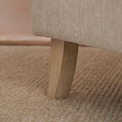 Brea Mink Taupe  Armchair - Whitewash Oak Legs - Laura James