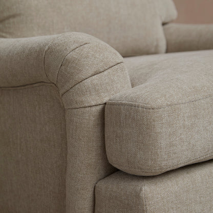 Brea Mink Taupe  Armchair - Whitewash Oak Legs - Laura James