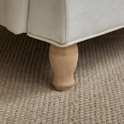Brea Oyster White Armchair - Whitewash Oak Legs - Laura James
