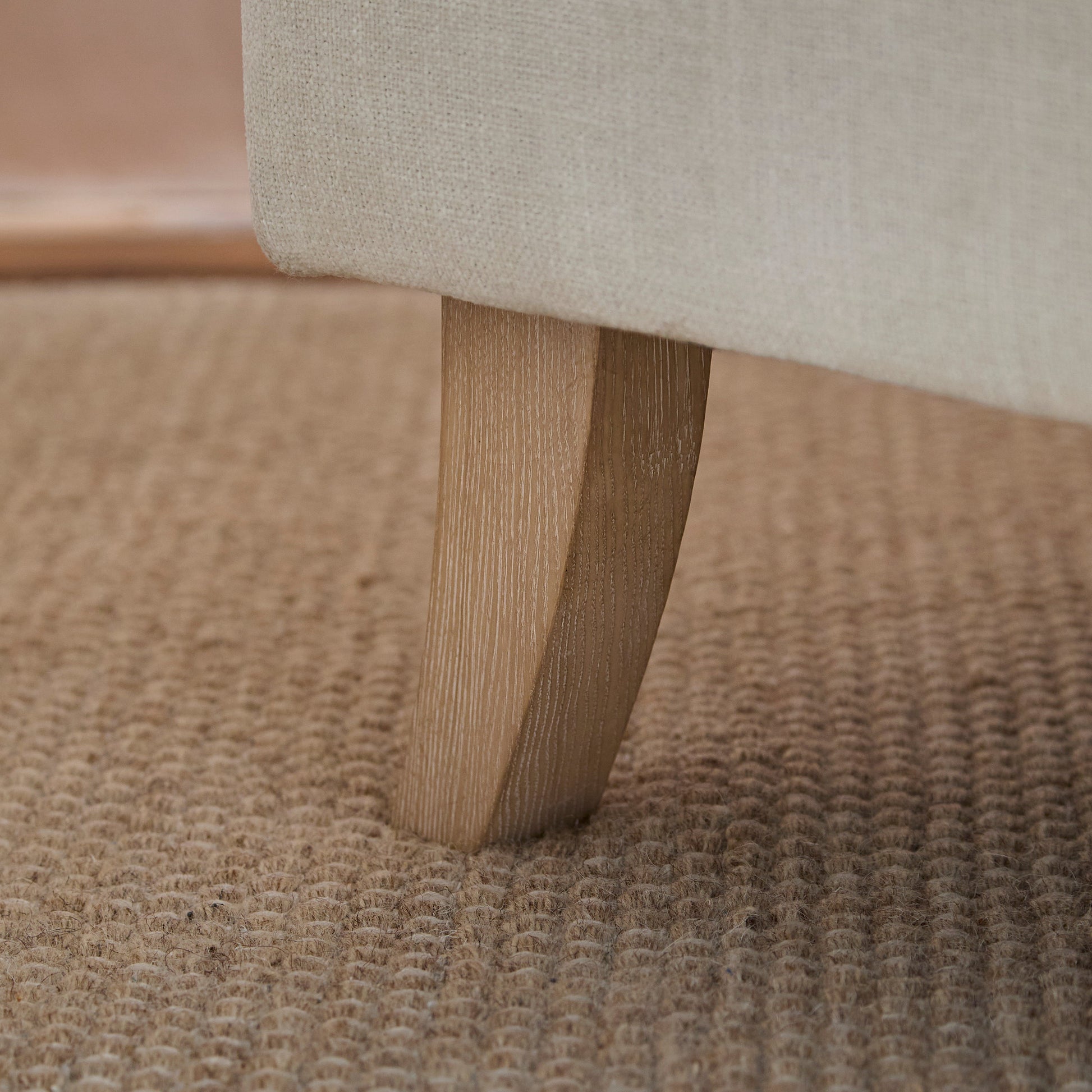 Brea Oyster White Armchair - Whitewash Oak Legs - Laura James