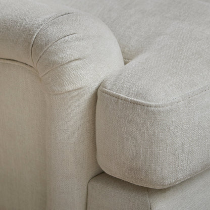 Brea Oyster White Armchair - Whitewash Oak Legs - Laura James