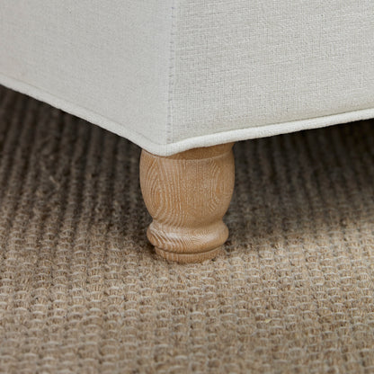 Brea Oyster White Footstool - Whitewash Oak Legs - Laura James