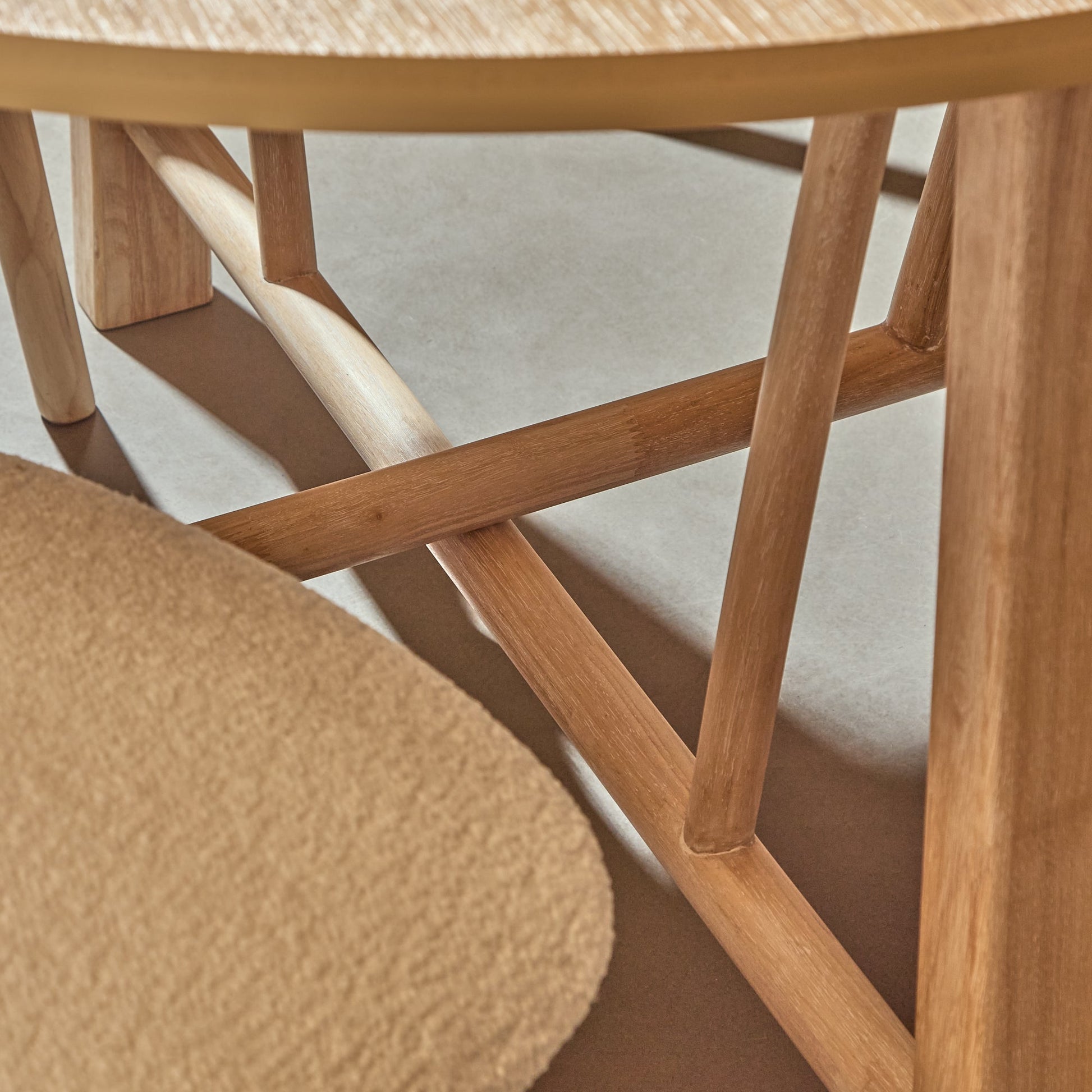 Carter Round Dining Table - Whitewash Oak - Laura James 