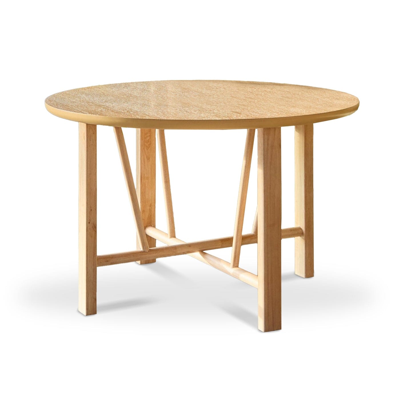 Carter Round Wooden Dining Table - Whitewash Oak - Laura James 