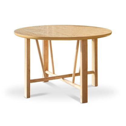 Carter Round Wooden Dining Table - Whitewash Oak - Laura James 