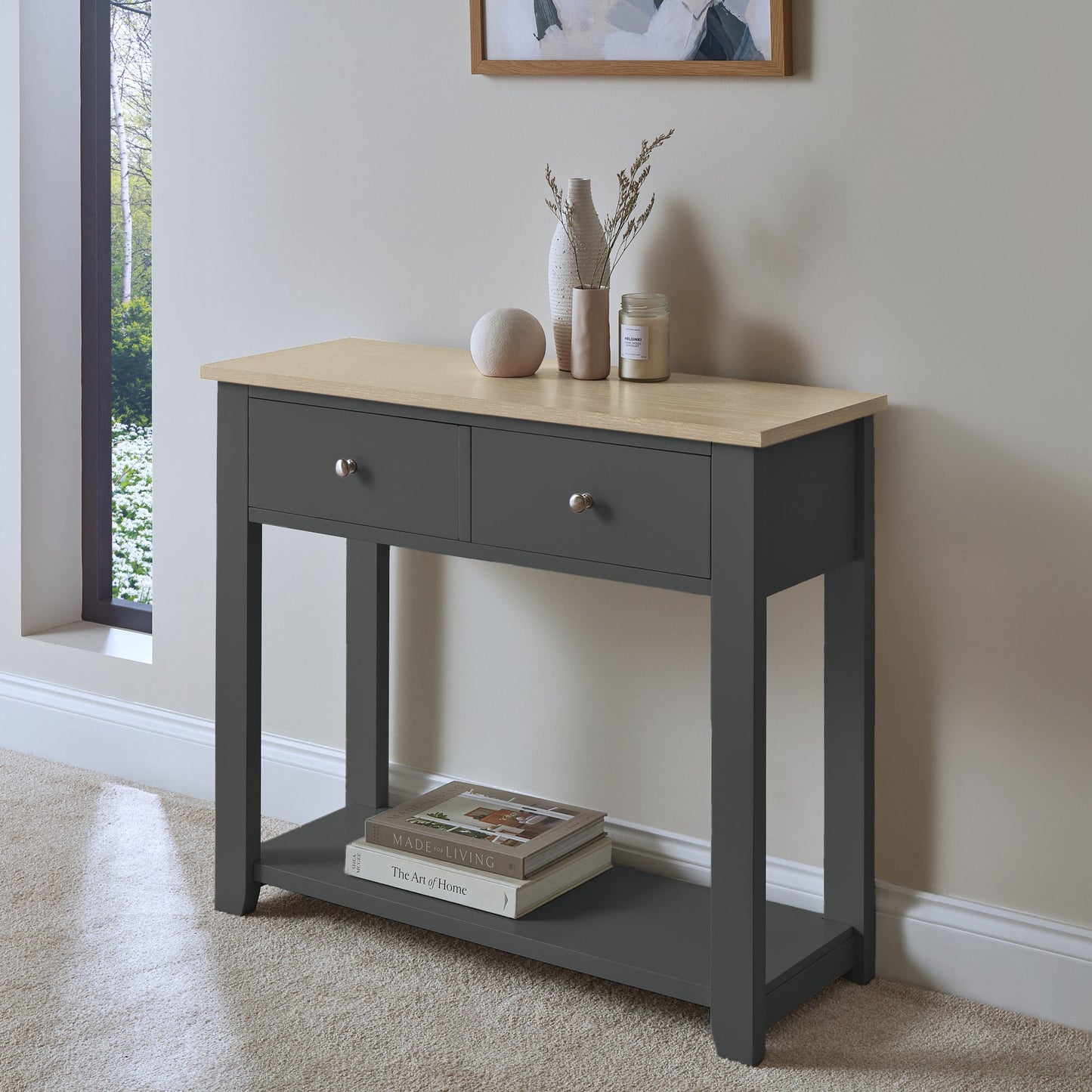 Chatsworth Console Table - Slate Grey - 90cm - Laura James