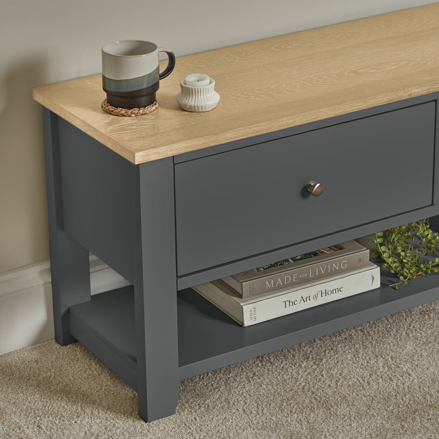 Chatsworth Tv Bench - Slate Grey