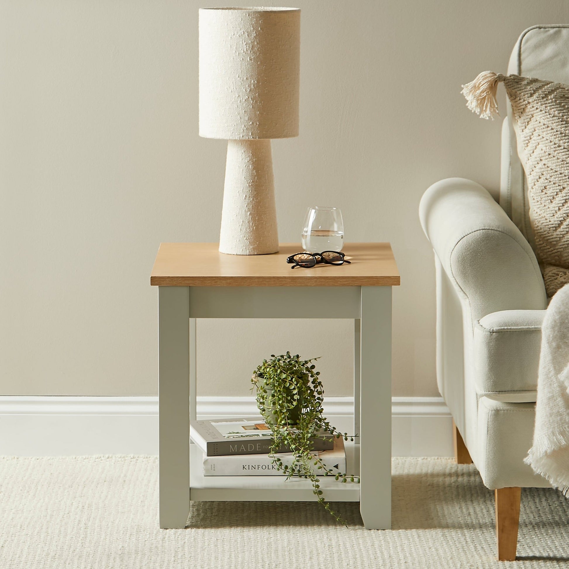 Chatsworth Side Table - Linen Grey - Laura James