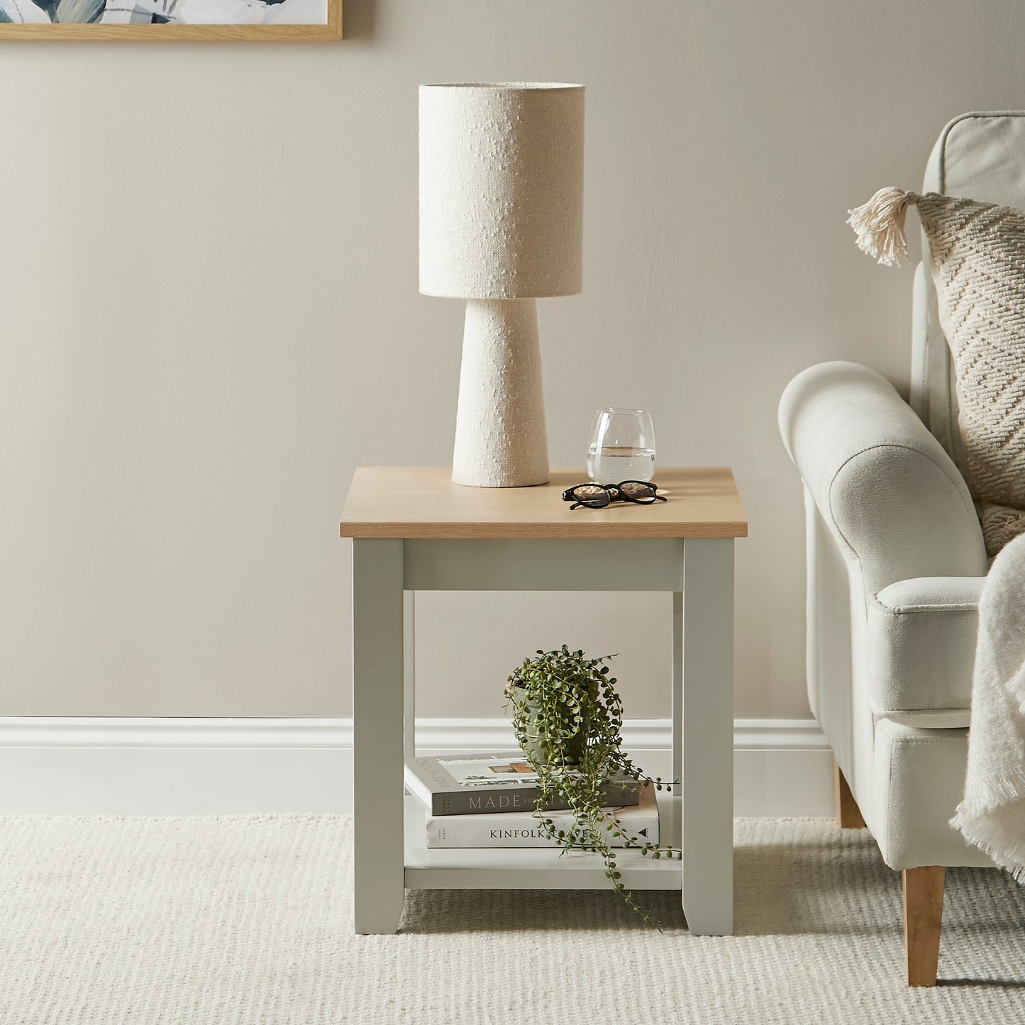 Chatsworth Side Table - Linen Grey - Laura James 