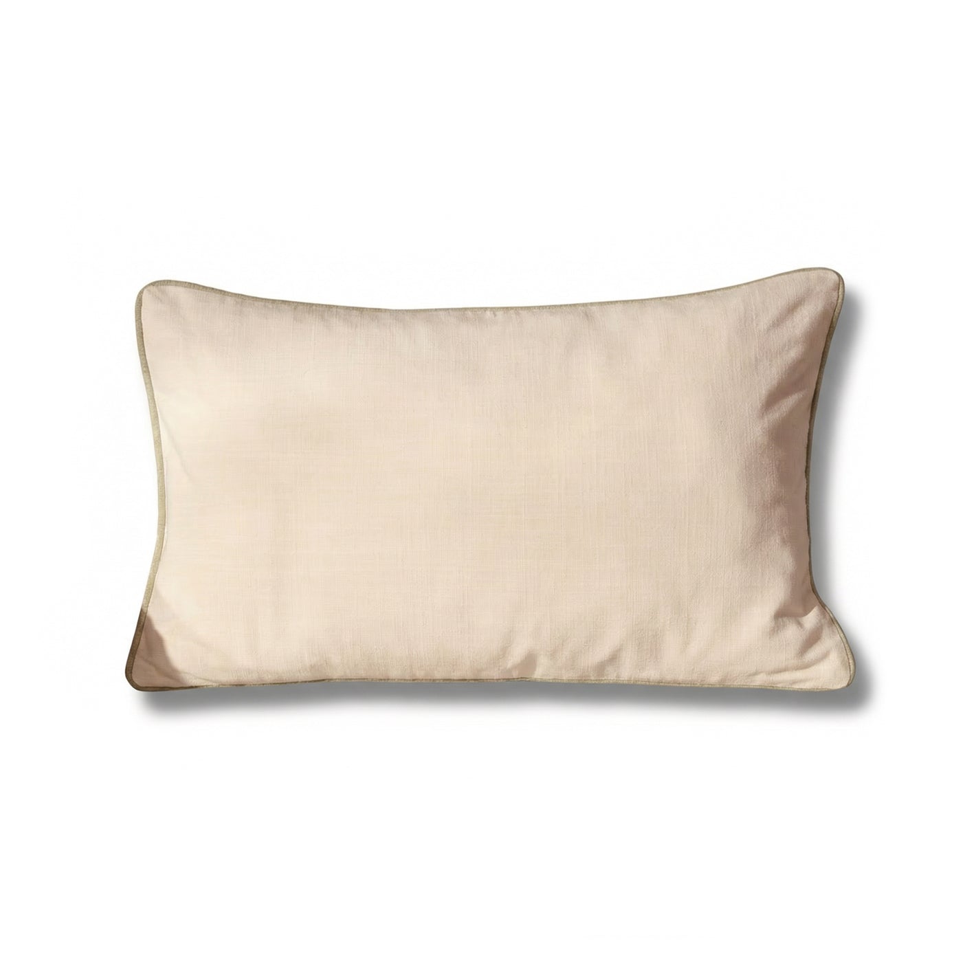 Camber 35x55cm Garden Scatter Cushion Cover - Off White with Sage Green Piping - Laura James