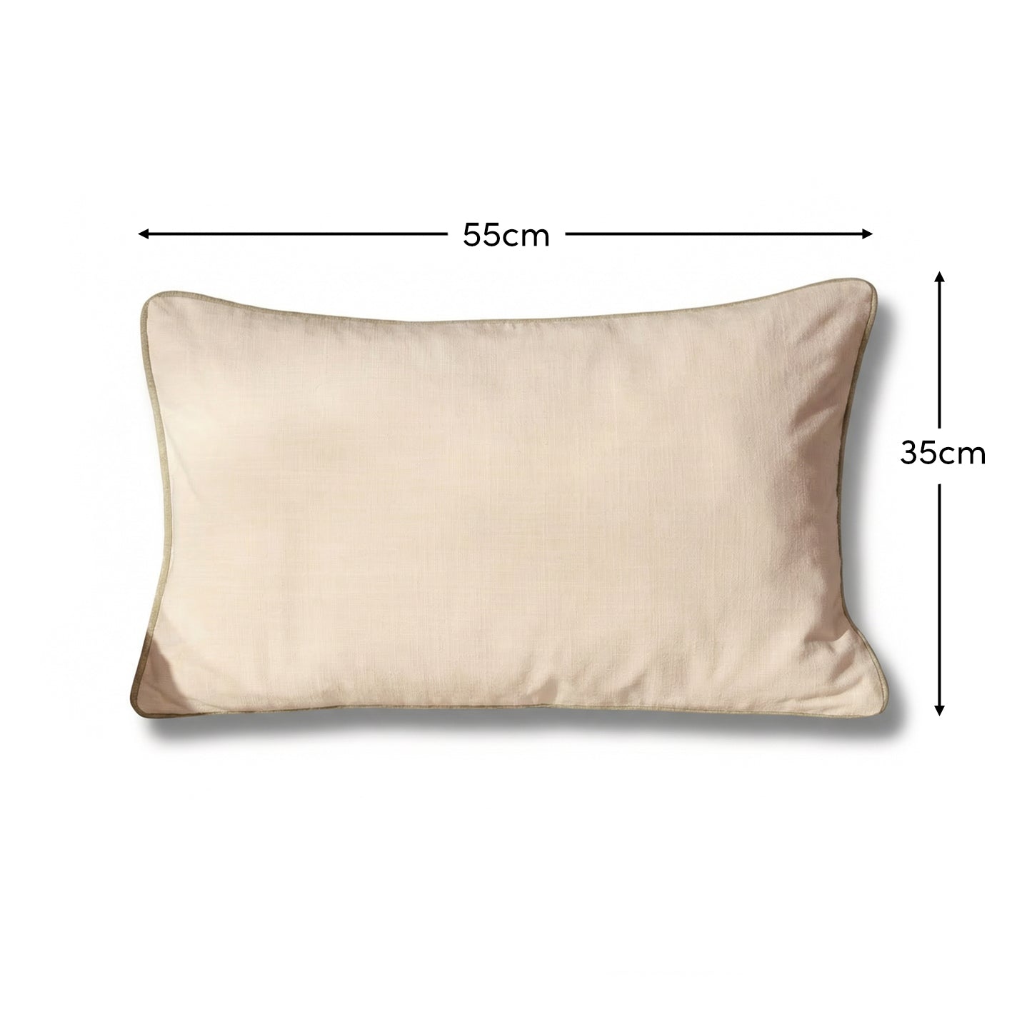 Camber 35x55cm Garden Scatter Cushion Cover - Off White with Sage Green Piping - Laura James
