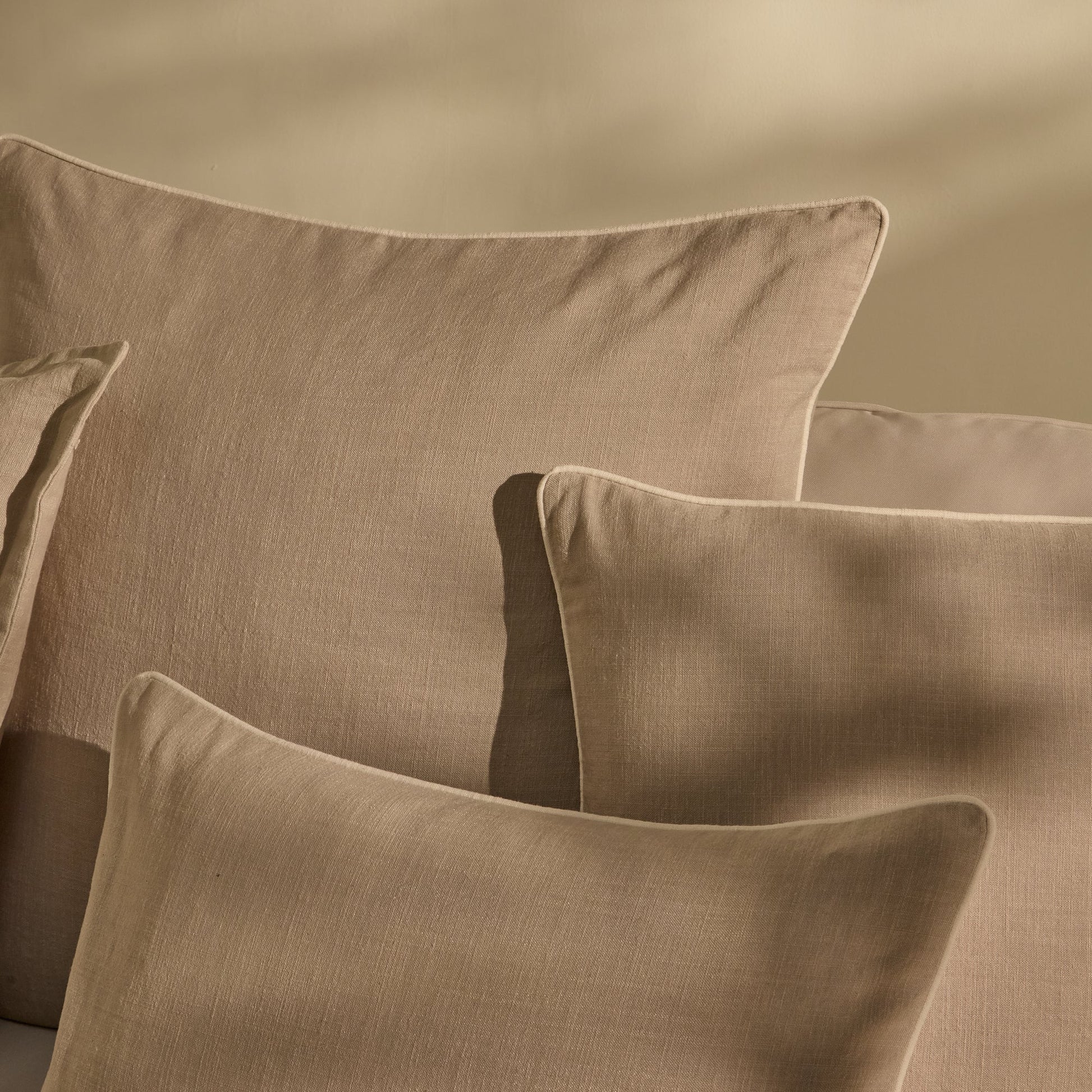 Camber 35x55cm Outdoor Cushion Cover - Sand with Off White Piping - Laura James