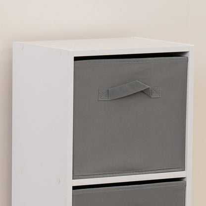 Cara fabric cube storage box - large - grey